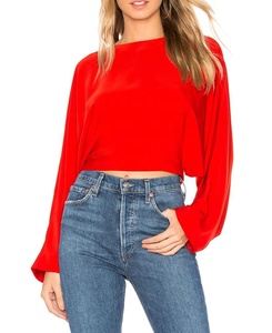 <span class=keywords><strong>Blusa</strong></span> Sexy Roja para Mujer con <span class=keywords><strong>Espalda</strong></span> Descubierta, Cierre Ajustable con Lazos en la <span class=keywords><strong>Espalda</strong></span>, Diseño Moderno con Abertura en la <span class=keywords><strong>Espalda</strong></span> - Product Image 2