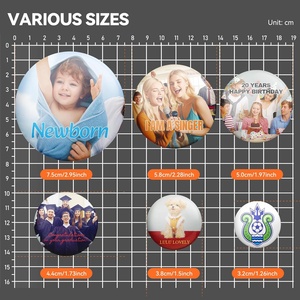 Épingles personnalisées, badges métalliques personnalisés avec <span class=keywords><strong>photo</strong></span>/<span class=keywords><strong>texte</strong></span>/logo, épingles pour sacs à dos, mariages, anniversaires - Product Image 6