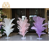 Arrangements floraux de table de mariage, fleurs artificielles en organza 3D plissées à la main, fleurs en tulle, décoration de mariage