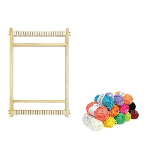 Wooden Loom <b>Diy</b> Craft <b>Kit</b> For Girls Home Use Tapestry Weaving Machine With 12 Colorful Yarns - Product Image 5