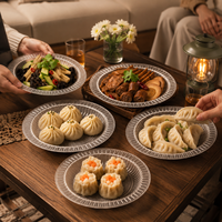Assiettes alimentaires transparentes en PP, assiettes de service jetables robustes pour mariages, banquets, événements à domicile et traiteurs en extérieur