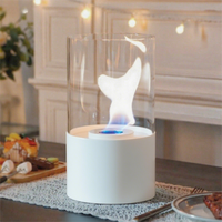 Lampe à éthanol Tornado autoportante en acier inoxydable de style européen, foyer d'ambiance portable d'extérieur avec design unique