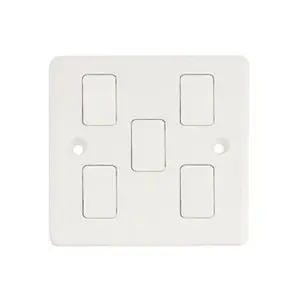 BS Good Quality Bakelite Panel Push Button 5 Gang 1/2 Way Electrical Wall Switch 86*86mm for BS/ Saudi Arabia/Middle East
