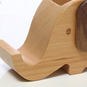 Porte-stylo en bois en forme d'éléphant, support de téléphone, accessoire de bureau créatif, design moderne et simple - Product Image 4