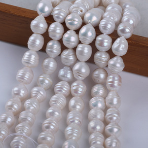 Perles d'eau douce naturelles semi-finies en forme de riz de 18 cm 11-12 mm en gros, accessoires de bijoux DIY, matériaux - Product Image 2
