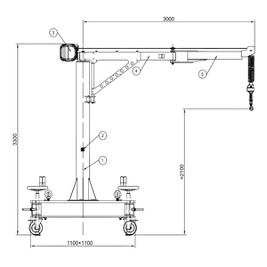 Grue à bras articulé mobile professionnelle pliable 300 kg, palan à bras articulé haute capacité de charge, conception ergonomique de bras robotisé - Product Image 5