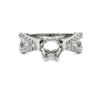 Bague de fiançailles classique en or blanc massif 18 carats de haute qualité avec halo de diamants véritables de forme ronde pour femme, idéale pour mariage et soirée