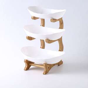 Présentoir à <span class=keywords><strong>3</strong></span> <span class=keywords><strong>niveaux</strong></span> en bambou durable et écoresponsable, étagère en bois naturel pour plantes succulentes, support à cupcakes, rangement alimentaire, épices de cuisine - Product Image 4