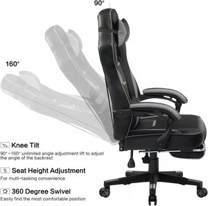 Phổ biến Đen Thứ Sáu Quà Tặng silla Gamer Pro Đen ngồi có thể ngả SEDIA đua Máy tính chơi Game ghế massage chơi game Ngai Vàng cho chủ - Product Image 2