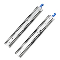 Glissière de tiroir KESCHEN mini robuste à 3 sections + extension complète 45 mm avec bande de caoutchouc verrouillable pour cuisine, salle à manger, chambre, appartement, hôtel