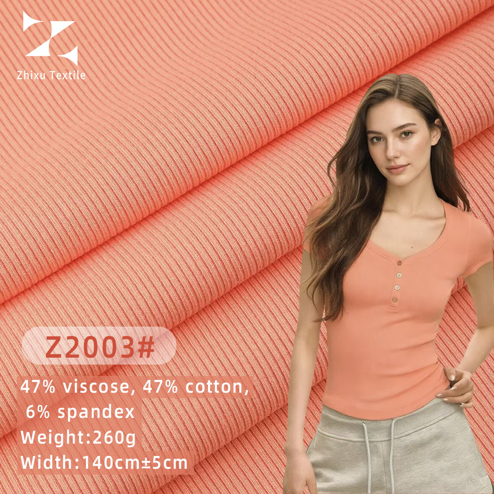 T-shirt Fabric 47% Viscose 47% Cotton Interlock Knit Rib Fabric Oeko-tex Certified 4-way Stretch Plain Color Base Layer T-shirts
