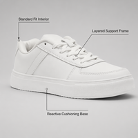 Chaussures de marche blanches imperméables, respirantes et légères de qualité supérieure - Baskets basses rembourrées et durables pour hommes