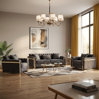 Ensemble de canapés modulaires en tissu, design extensible, canapé d'angle, pieds en acier inoxydable doré, rembourrage en mousse, moderne, durable, pour appartement, hôtel