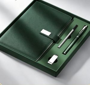 Logo Luxury Refillable Stationery Pen Notebook Gift Set Business Blue Vegan Leather Magnetic <b>Note</b> <b>Book</b> A5 Journal Box Set - Product Image 1