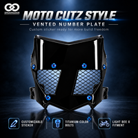 Pelat Nomor Depan SD RACING Glossy Vented Model Moto Cutz untuk Sepeda Motor Listrik Sur Ron Light Bee X Talaria