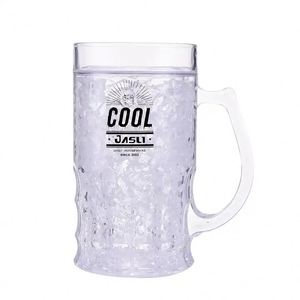 Plastic Beer Cup With Handle Internet Celebrity 16oz BPA FREE Plastic <b>Double</b> <b>Wall</b> Gel Freezer <b>Mugs</b> Gel Frosty Freezer Beer <b>Mug</b> - Product Image 1