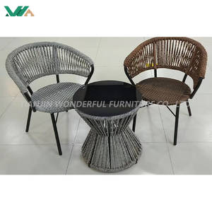 Meubles de jardin Fashion Rotin Wicker Garden Chair Set Outdoor Furniture Cane Coffee Table Set of 3 Rotin - Product Image 5