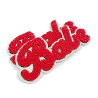 Patchs en chenille en gros, patchs en chenille personnalisés avec logo et nom colorés, thermocollants pour vêtements