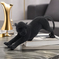 Nouveaux produits d'hiver statue de léopard en résine ornements sculpture de léopard grande sculpture extérieure animal