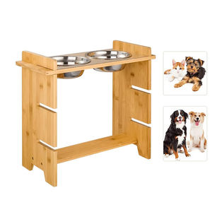 Toptan 2025 yeni özel ayarlanabilir yükseltilmiş köpek kase standı büyük köpekler için 2 paslanmaz çelik kase ile evcil hayvan kaseleri besleyiciler - Product Image 1