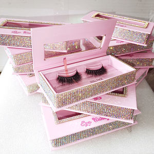 ปรับแต่งขนตาบรรจุภัณฑ์ขายส่ง3d 25Mm Mink สีชมพู Lashes กรณี Glitter เพชรขนตาแพคเกจโลโก้ที่กำหนดเอง Lash กล่อง - Product Image 3