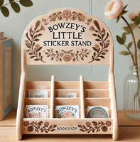 Présentoir personnalisé Apache pour autocollants, cartes postales, livres, badges et souvenirs en bois pour librairies et commerces de détail