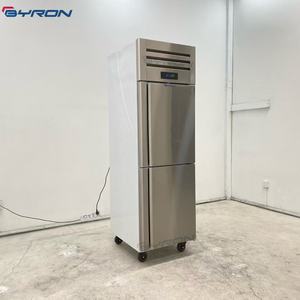 Congélateur vertical double en acier inoxydable, durable, à température unique, commercial, 2 portes, à refroidissement par air, équipement de réfrigération avec vitrine - Product Image 3