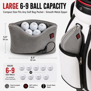 Bolsa Térmica para Pelotas de Golf para 6-9 Pelotas con Alimentación USB, Tres Niveles de Calor, Forro Polar y Cierre Metálico para Golf en Clima Frío - Product Image 5