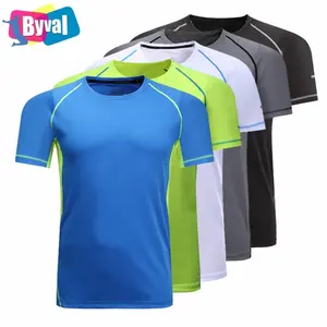 Byval पुरुषों और महिलाओं के लघु आस्तीन स्लिम 100% पॉलिएस्टर फिटनेस खेल मैराथन रनिंग जल्दी शुष्क सांस यूनिसेक्स टी शर्ट