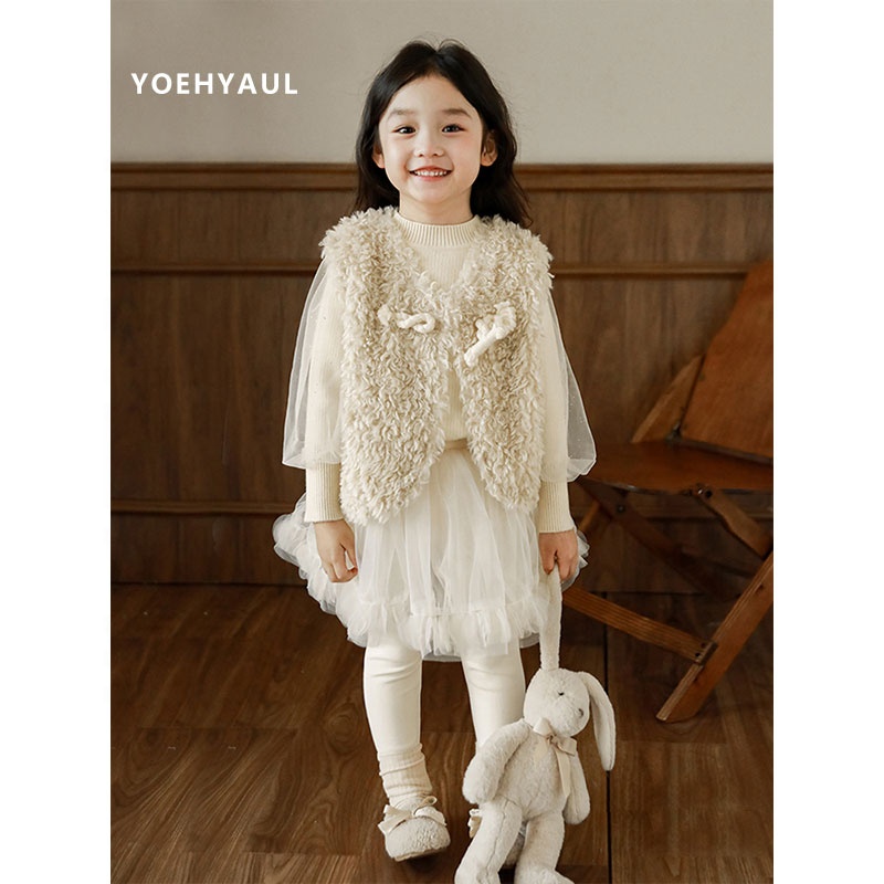 YOEHYAUL Autumn Colorful Sleeveless Teddy Vest Girls Tank Top
