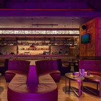 Ensemble de mobilier de restaurant moderne en cuir personnalisable, banquette semi-circulaire, mobilier commercial pour clubs