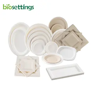 PFAS免费环保样品环保纸盘一次性可生物降解餐餐派对餐盘套装