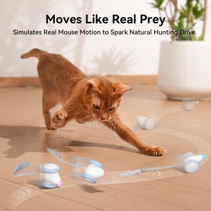 Jouet interactif pour chat bleu rechargeable, fournitures pour animaux de compagnie d'intérieur, jouet automatique pour chaton avec queue de souris mobile en plastique - Product Image 3