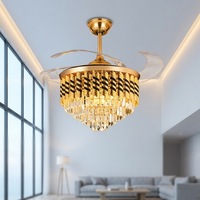 Ventilateur de plafond LED invisible moderne pour salon, 42 pouces, 3 couleurs d'éclairage réglables, avec lumière et télécommande, installation facile OEM/ODM