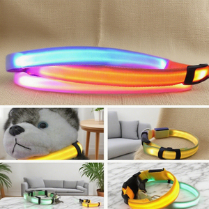 2025 Nueva gran oferta precio barato de fábrica noche perro caminando USB carga <span class=keywords><strong>LED</strong></span> luz nocturna ensanchado mascota gato perro <span class=keywords><strong>Collar</strong></span> en Stock - Product Image 2