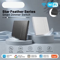 Interrupteur intelligent à intensité variable WiFi/Zigbee Mose Star Feather Series, norme européenne, contrôle tactile LED, avec commande vocale