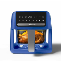 Anbolife 6L Friteuse à air numérique saine avec contrôle numérique, panneau de contrôle numérique en verre visible, pot de friteuse à air, four électrique en verre