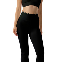 Ensemble de yoga sans couture pour femme avec logo personnalisé, soutien-gorge de sport en dentelle florale et leggings taille haute, vêtements de sport respirants en spandex/nylon 2 pièces