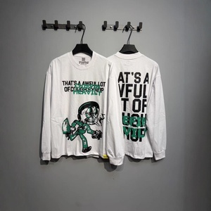25ss <span class=keywords><strong>COUG</strong></span> Estilo Americano Moda Urbana Marca de Algodón con Estampado Digital Camiseta de Manga Larga Casual de Corte Holgado para Parejas del Mismo Estilo - Product Image 4