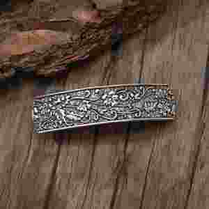 Retro Embossed Pattern Hairpin Spring <b>Clip</b> Fashion Versatile Hair Accessories Viking Norwegian Style Jewelry Spring Hair <b>Clip</b> - Product Image 2