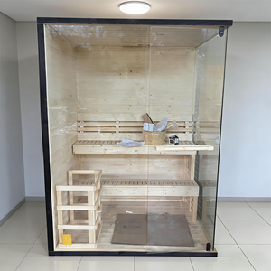 Sauna Personalizada con Diseño OEM, Tamaño Personalizado, Sauna Interior de Vapor Seco, Estufa Eléctrica, Cabina de Ducha, Diseño de Sauna de Madera Maciza para 2-4 Personas - Product Image 2
