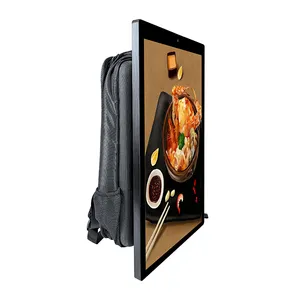 2023 Newly 21.5Inch Portable Advertising Backpack LCD Backpack Billboard Mobile APP Control