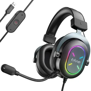 Fifine H6X headset gamer, headset mikrofon gaming berkabel untuk pc