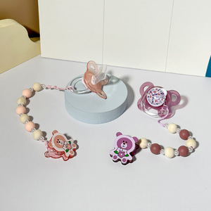 Catenella Portaciuccio Anti-Smarrimento per Neonati in Silicone Senza BPA con Massaggiagengive e Ciuccio a Cartone Animato - Product Image 2