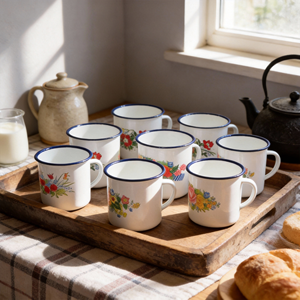 <span class=keywords><strong>Taza</strong></span> Esmaltada HARVIT o SU MARCA, Tazas de Té Grandes Irrompibles, <span class=keywords><strong>Taza</strong></span> de Café Personalizada al por Mayor, Diseño Campestre, Hecho en Henan - Product Image 4
