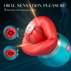 APP Control First Kiss Big Mouth lingua aggiunta vibrazione di aspirazione Stick G-spot stimolazione della masturbazione - Product Image 4
