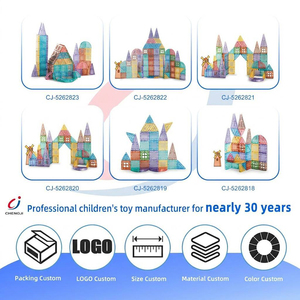 Jouet éducatif magnétique Chengji, tuiles magnétiques transparentes, mini tuiles magnétiques pour la cognition, blocs de construction, jouet de voyage - Product Image 4
