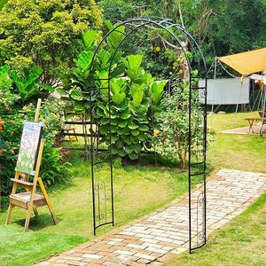 Arche circulaire <span class=keywords><strong>en</strong></span> <span class=keywords><strong>fer</strong></span> <span class=keywords><strong>forgé</strong></span> antique pour jardin de roses, décorations, clôture de sécurité facilement assemblable pour clôtures de ferme - Product Image 6