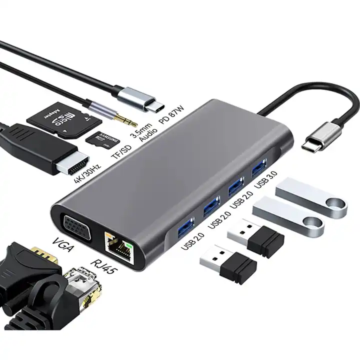 11in 4-Port USB 2.0 Hub Cable, USB Hubs and Cards