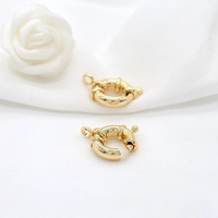 Bracelet et collier à fermoir rond plaqué or 14K, boucle de marin à ressort, accessoires de bijoux DIY, vente en gros pour fabricants
